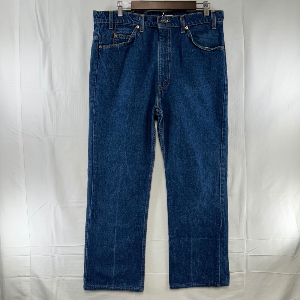 Levi's 517 Bootcut Jeans Mens 38x34 (fit 36x29) Blue Orange Tab Made USA Vintage
